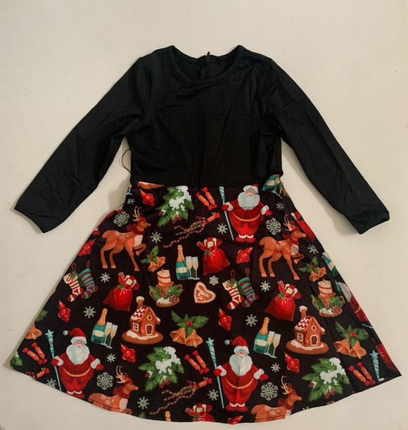 Unbranded Other - Christmas Dress Size 4-5 Years Girls Kids Long Sleeve Dress Holiday